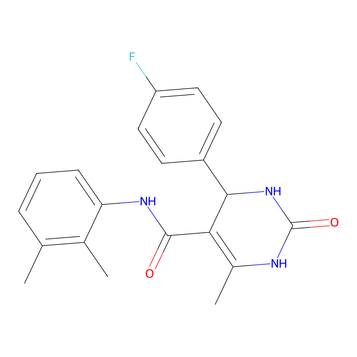 N-(2,3-dimethylphenyl)-4-(4-fluorophenyl)-6-methyl-2-oxo-1,2,3,4-tetrahydropyrimidine-5-carboxamide molecular structure, CAS 361182-49-2