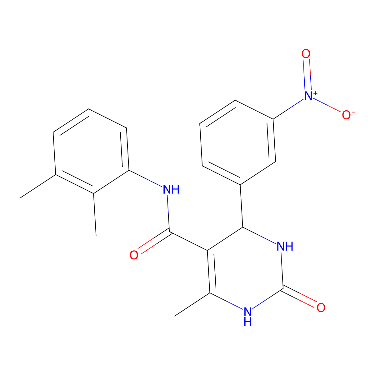 N-(2,3-dimethylphenyl)-6-methyl-4-(3-nitrophenyl)-2-oxo-1,2,3,4-tetrahydropyrimidine-5-carboxamide molecular structure, CAS 361182-56-1