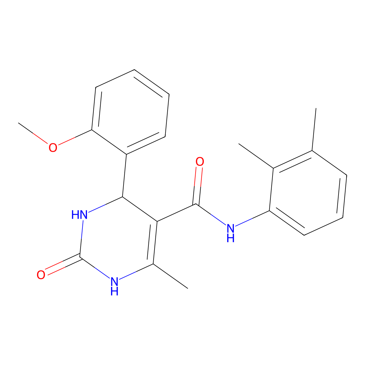 N-(2,3-dimethylphenyl)-4-(2-methoxyphenyl)-6-methyl-2-oxo-1,2,3,4-tetrahydropyrimidine-5-carboxamide molecular structure, CAS 361182-57-2