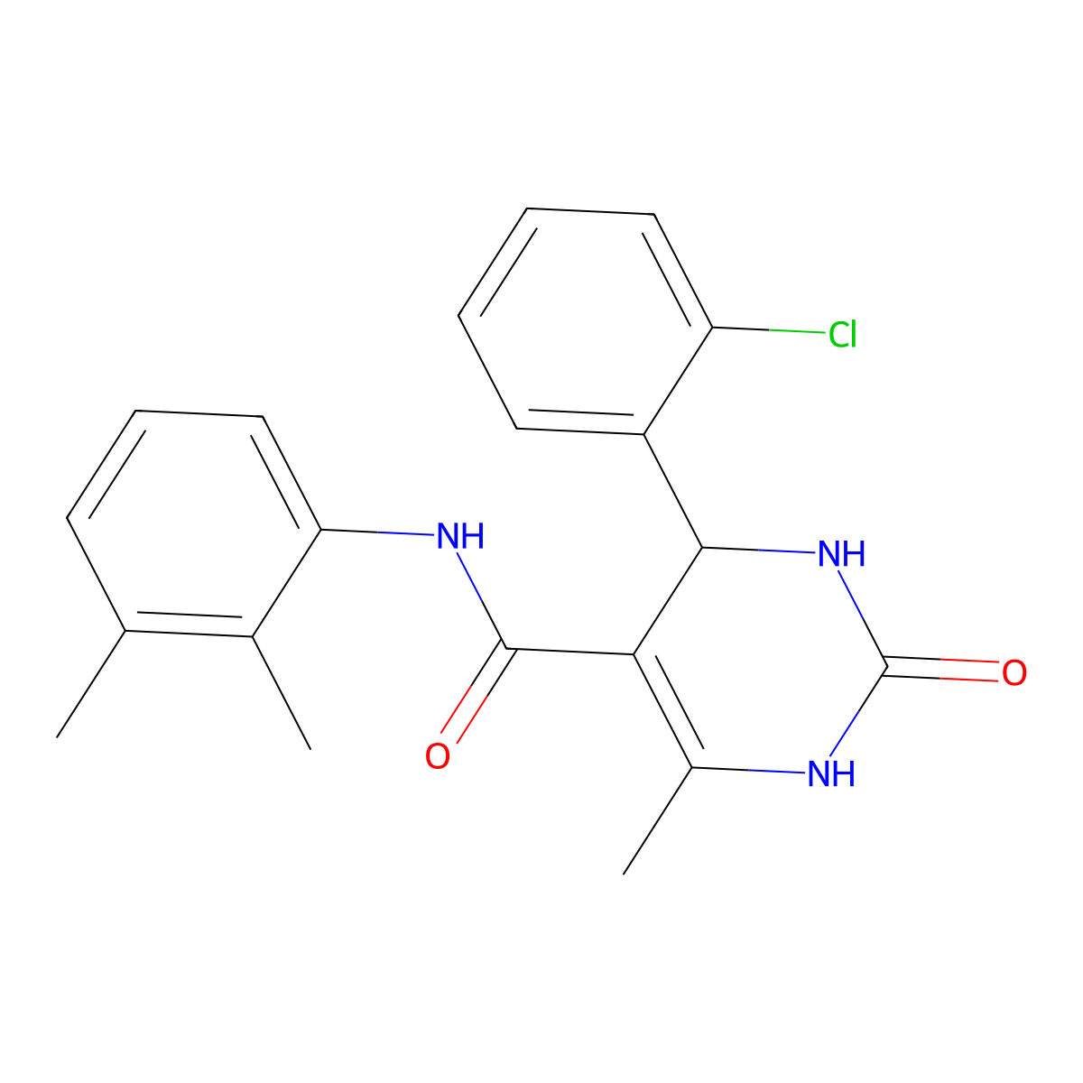 4-(2-chlorophenyl)-N-(2,3-dimethylphenyl)-6-methyl-2-oxo-1,2,3,4-tetrahydropyrimidine-5-carboxamide molecular structure, CAS 361182-58-3