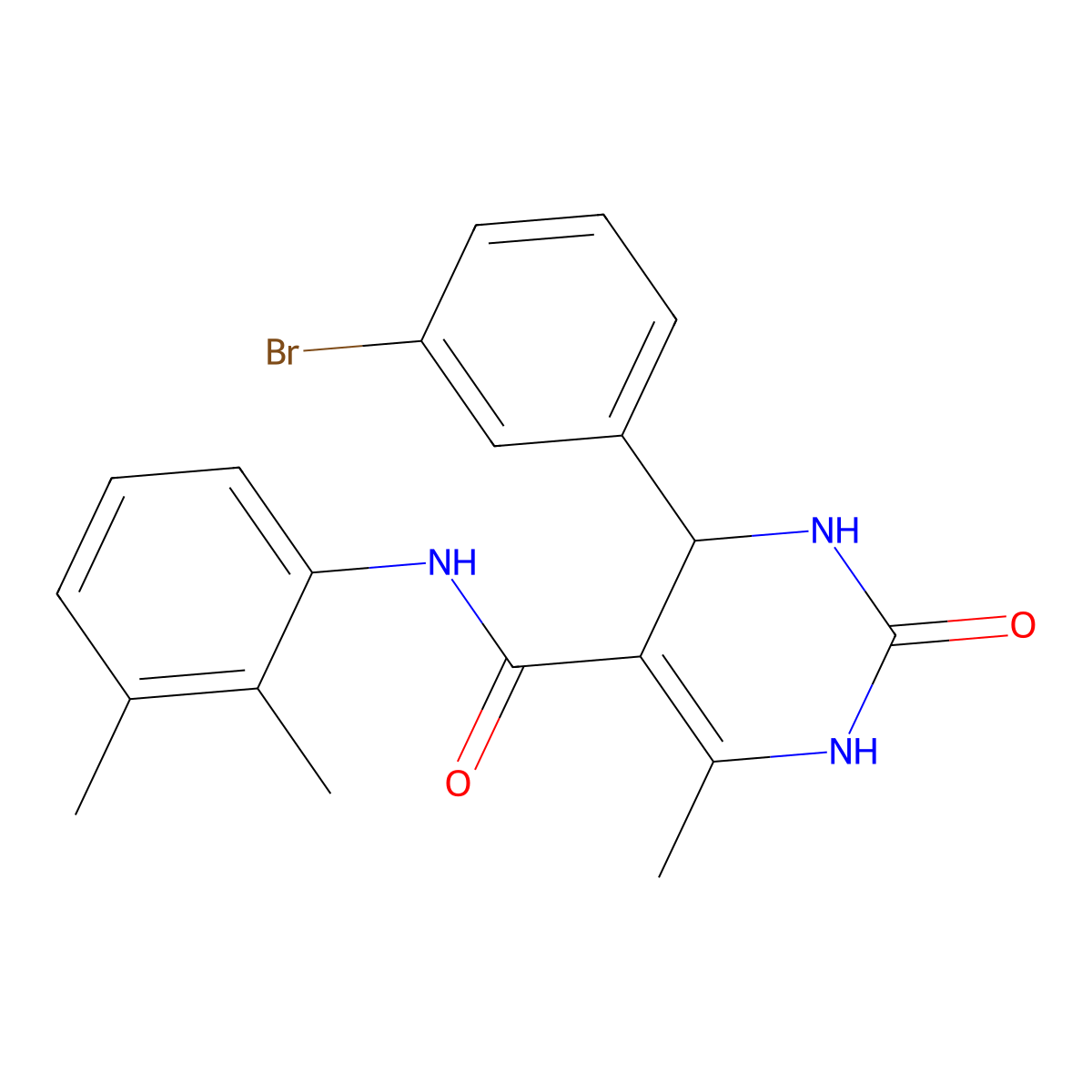 4-(3-bromophenyl)-N-(2,3-dimethylphenyl)-6-methyl-2-oxo-1,2,3,4-tetrahydropyrimidine-5-carboxamide molecular structure, CAS 361182-59-4