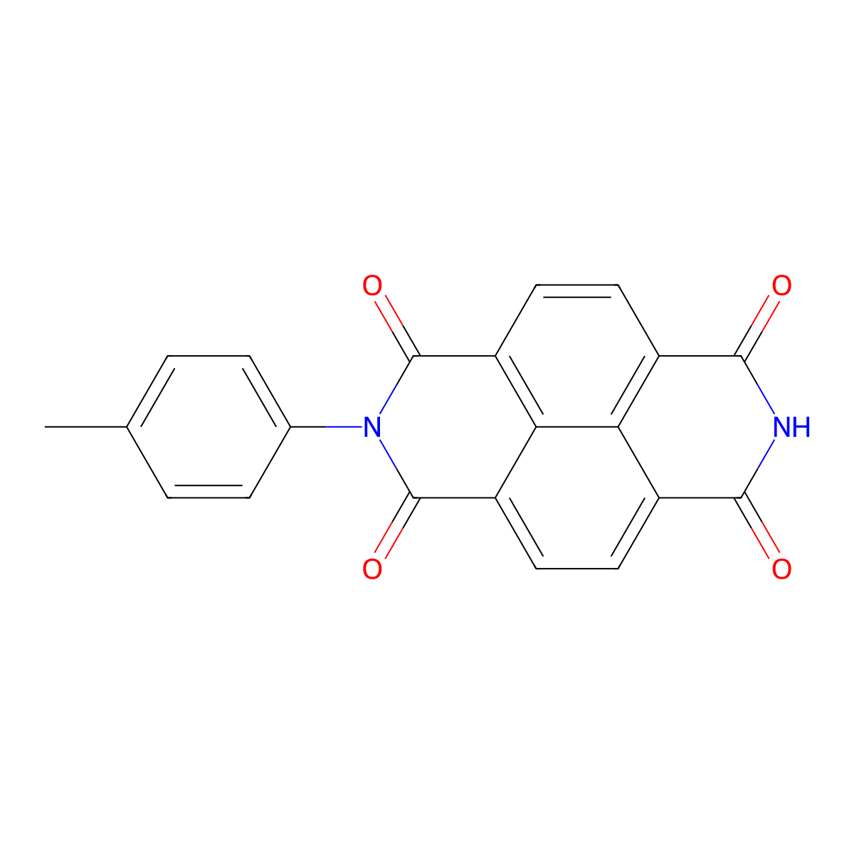 2-(p-tolyl)benzo[lmn][3,8]phenanthroline-1,3,6,8(2H,7H)-tetraone molecular structure, CAS 361182-65-2