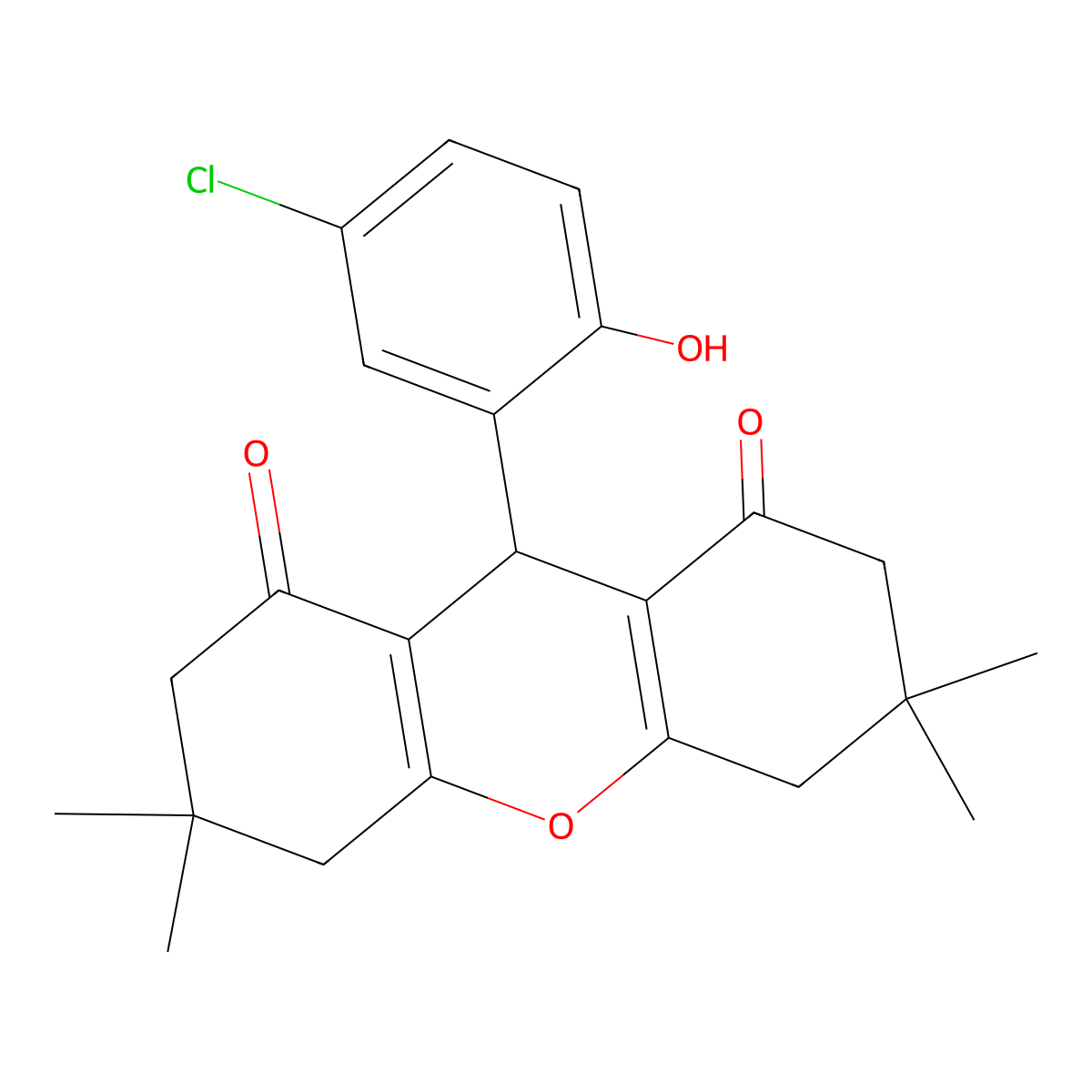 9-(5-chloro-2-hydroxyphenyl)-3,3,6,6-tetramethyl-4,5,7,9-tetrahydro-2H-xanthene-1,8-dione molecular structure, CAS 361183-39-3