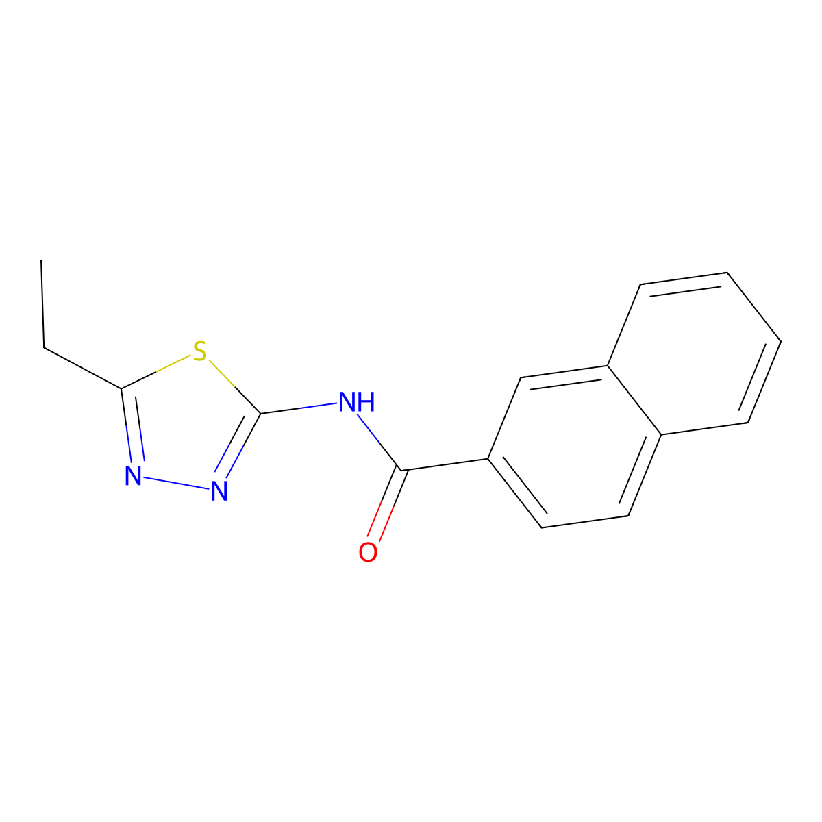 N-(5-ethyl-1,3,4-thiadiazol-2-yl)-2-naphthamide molecular structure, CAS 361183-53-1