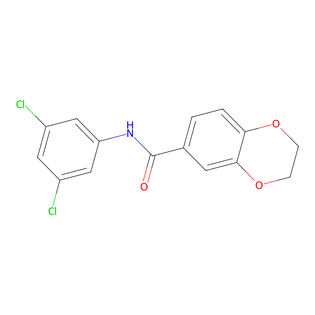 N-(3,5-dichlorophenyl)-2,3-dihydro-1,4-benzodioxine-6-carboxamide molecular structure, CAS 361183-68-8