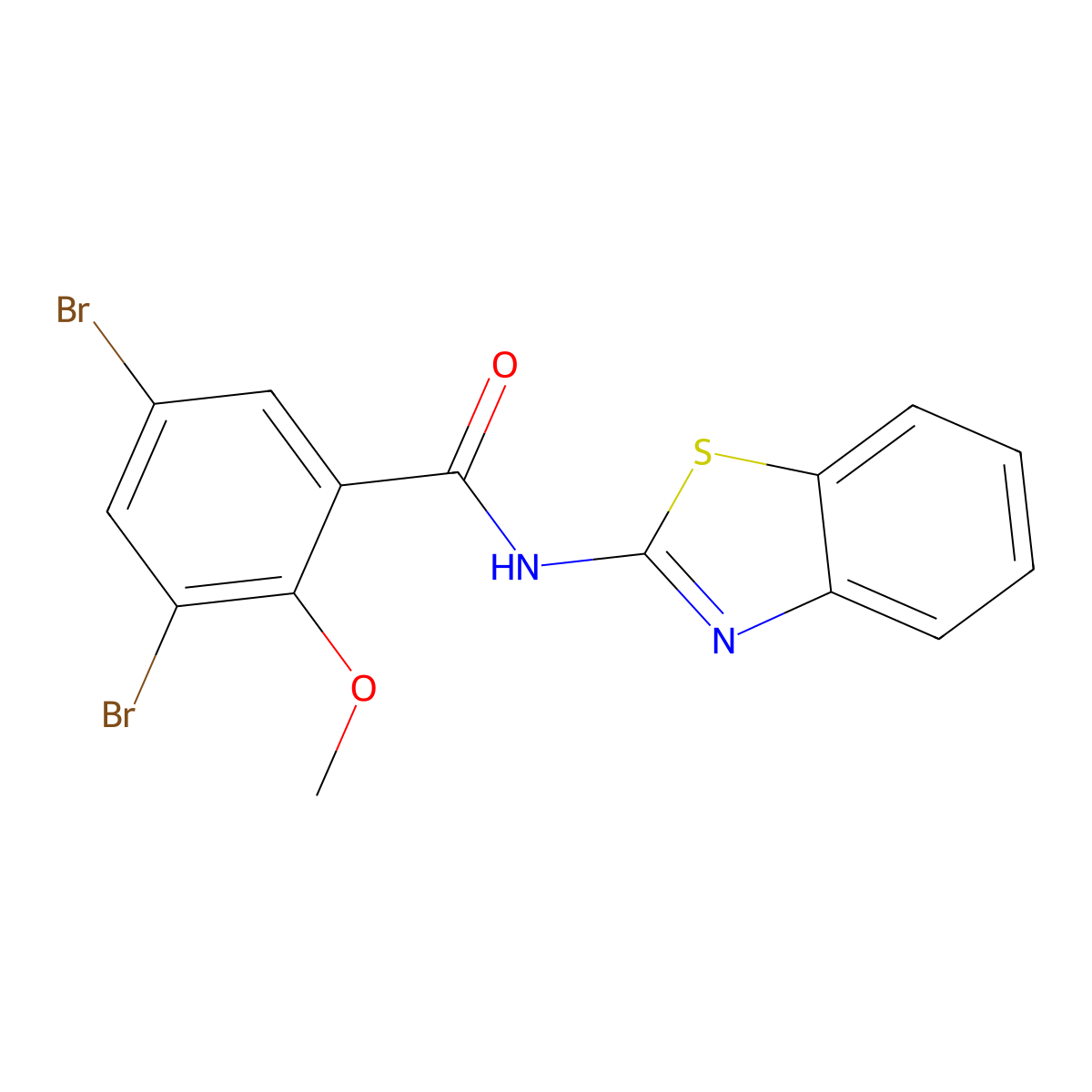 N-(1,3-benzothiazol-2-yl)-3,5-dibromo-2-methoxybenzamide molecular structure, CAS 361183-90-6