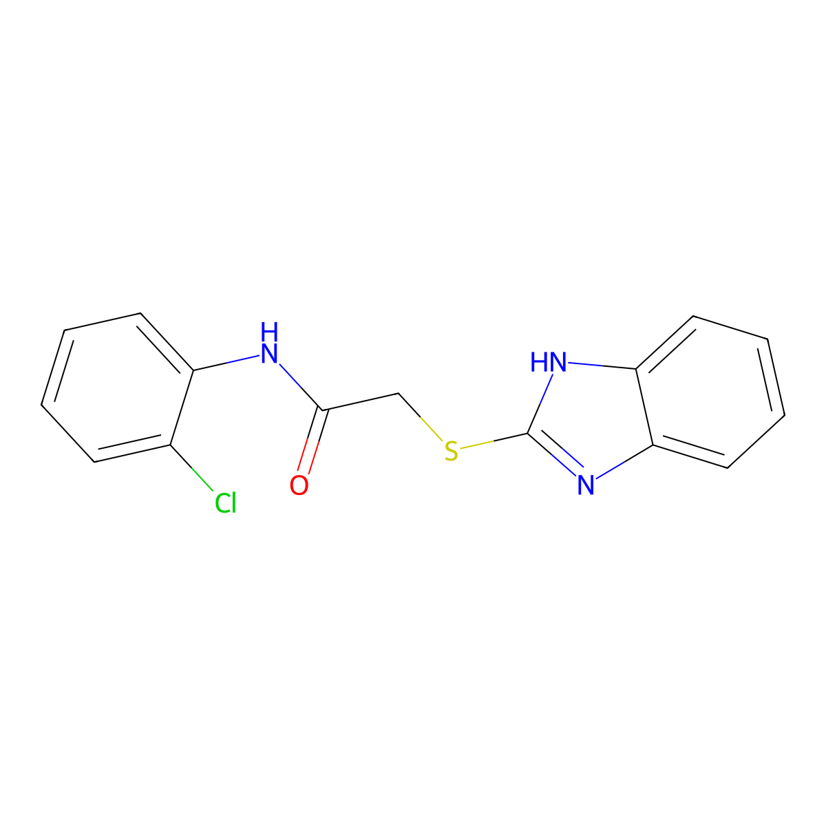 2-(1H-benzimidazol-2-ylsulfanyl)-N-(2-chlorophenyl)acetamide molecular structure, CAS 361184-65-8