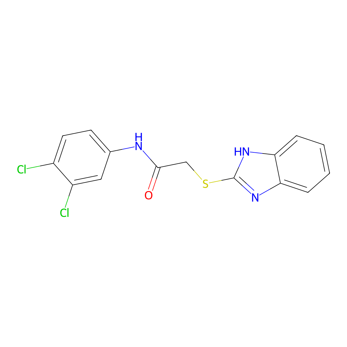 2-(1H-benzimidazol-2-ylsulfanyl)-N-(3,4-dichlorophenyl)acetamide molecular structure, CAS 361184-67-0