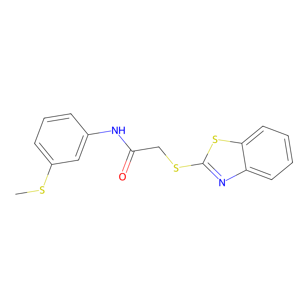 2-(1,3-benzothiazol-2-ylsulfanyl)-N-[3-(methylsulfanyl)phenyl]acetamide molecular structure, CAS 361184-70-5