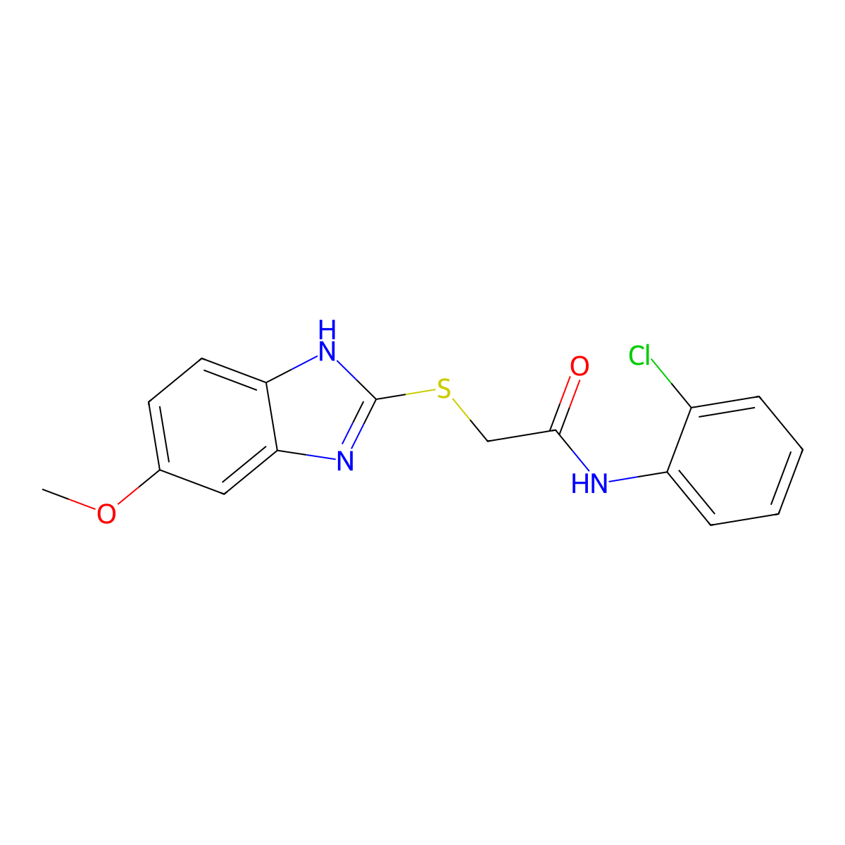 N-(2-chlorophenyl)-2-[(5-methoxy-1H-benzimidazol-2-yl)sulfanyl]acetamide molecular structure, CAS 361184-76-1