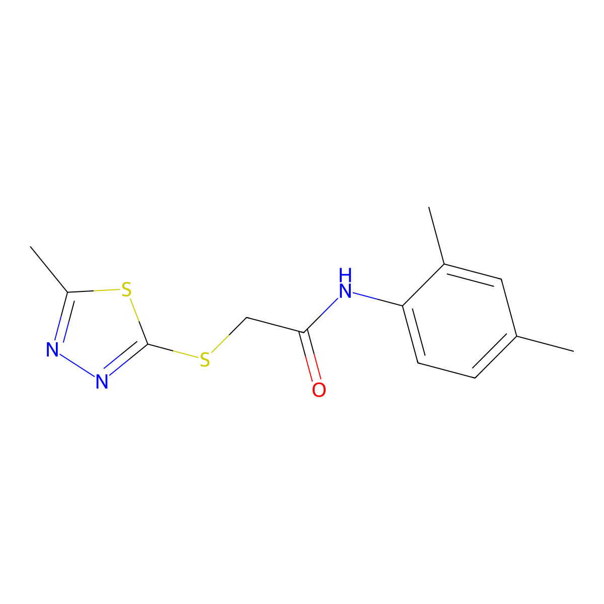 N-(2,4-dimethylphenyl)-2-[(5-methyl-1,3,4-thiadiazol-2-yl)sulfanyl]acetamide molecular structure, CAS 361184-94-3