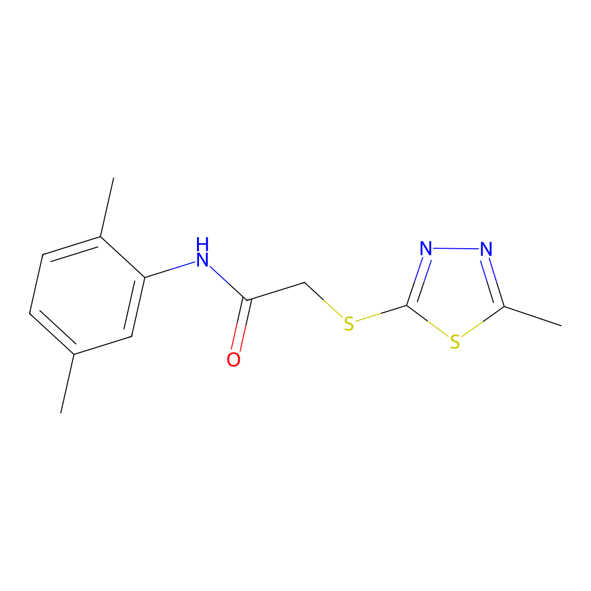 N-(2,5-dimethylphenyl)-2-[(5-methyl-1,3,4-thiadiazol-2-yl)sulfanyl]acetamide molecular structure, CAS 361184-95-4