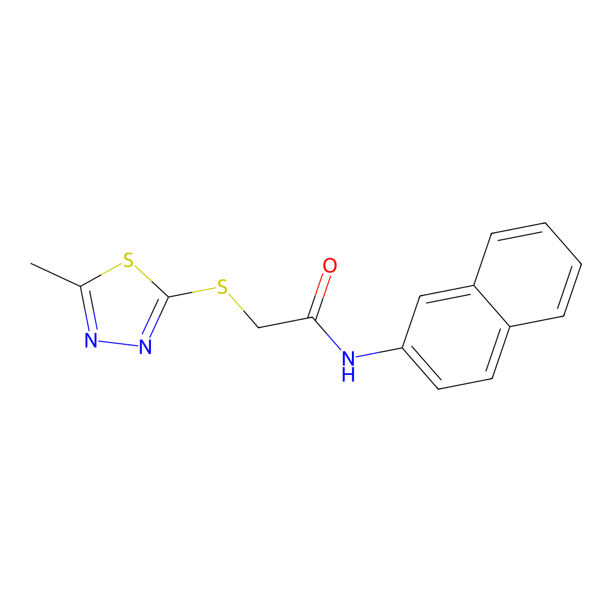 2-[(5-methyl-1,3,4-thiadiazol-2-yl)sulfanyl]-N-(naphthalen-2-yl)acetamide molecular structure, CAS 361184-97-6