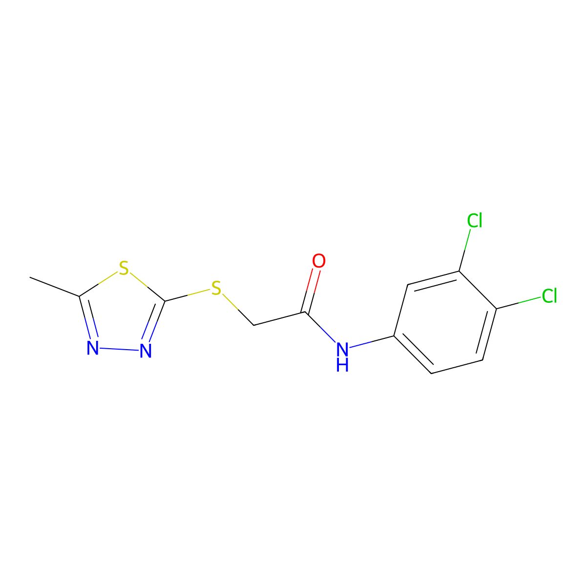 N-(3,4-dichlorophenyl)-2-[(5-methyl-1,3,4-thiadiazol-2-yl)sulfanyl]acetamide molecular structure, CAS 361185-05-9