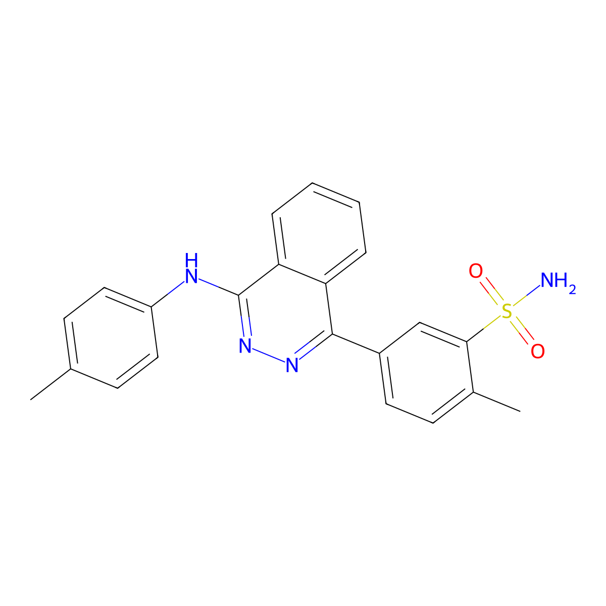 2-Methyl-5-[4-(4-methylanilino)phthalazin-1-yl]benzenesulfonamide molecular structure, CAS 361185-74-2
