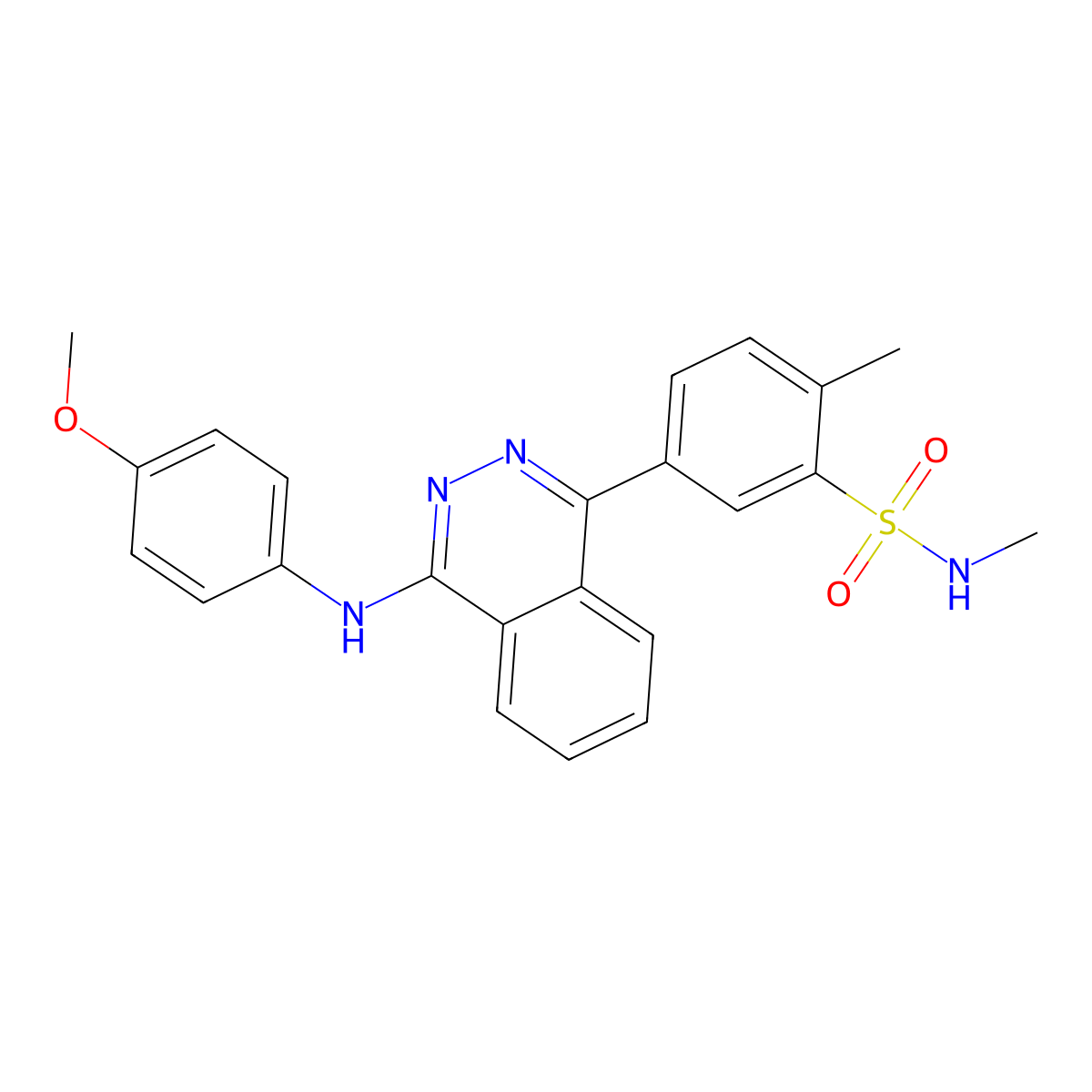 5-[4-(4-methoxyanilino)phthalazin-1-yl]-N,2-dimethylbenzenesulfonamide molecular structure, CAS 361185-79-7