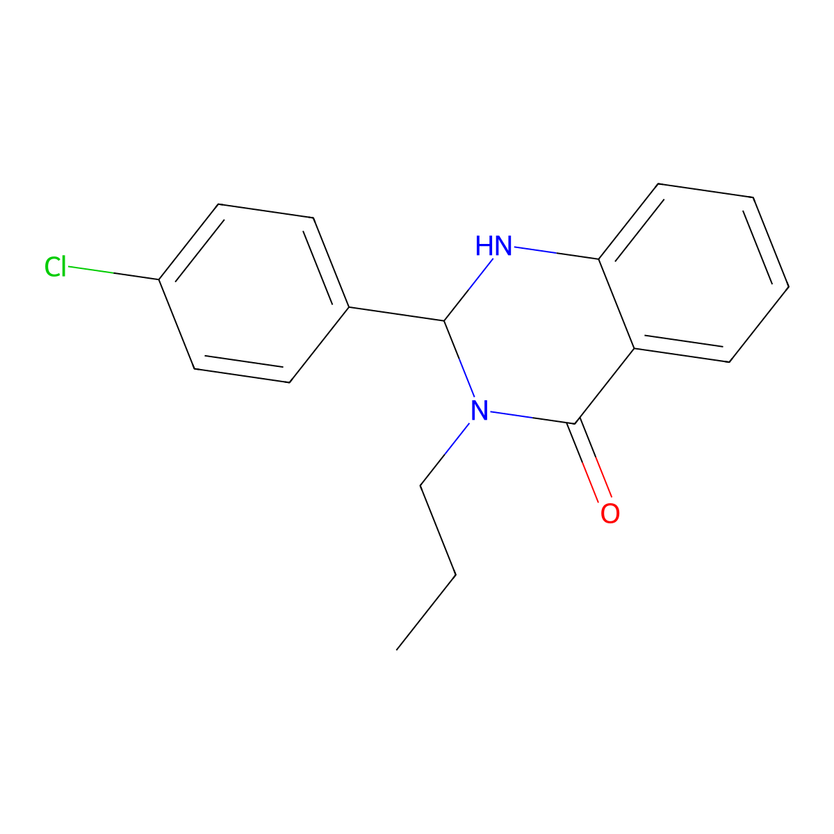 2-(4-Chlorophenyl)-3-propyl-1,2-dihydroquinazolin-4-one molecular structure, CAS 361186-68-7