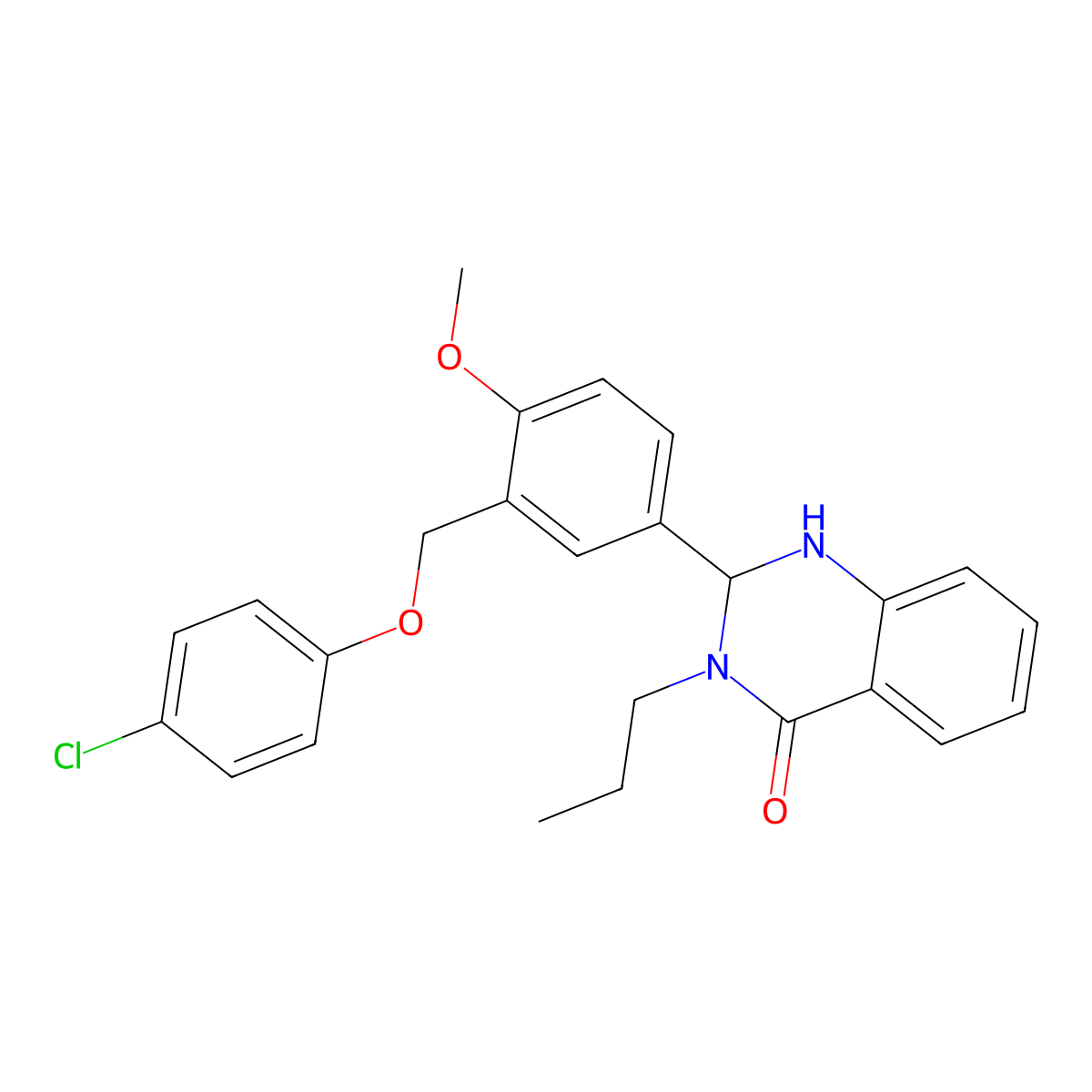 2-{3-[(4-chlorophenoxy)methyl]-4-methoxyphenyl}-3-propyl-2,3-dihydroquinazolin-4(1H)-one molecular structure, CAS 361186-71-2