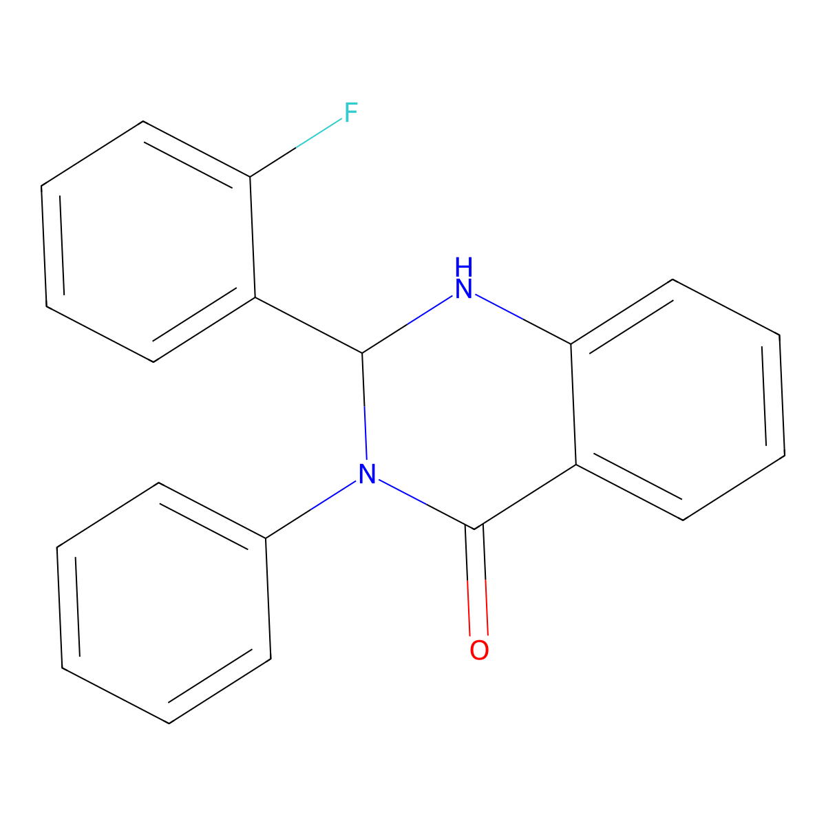 2-(2-fluorophenyl)-3-phenyl-2,3-dihydroquinazolin-4(1H)-one molecular structure, CAS 361186-75-6
