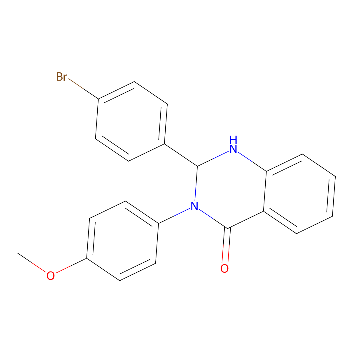 2-(4-bromophenyl)-3-(4-methoxyphenyl)-2,3-dihydroquinazolin-4(1H)-one molecular structure, CAS 361186-78-9
