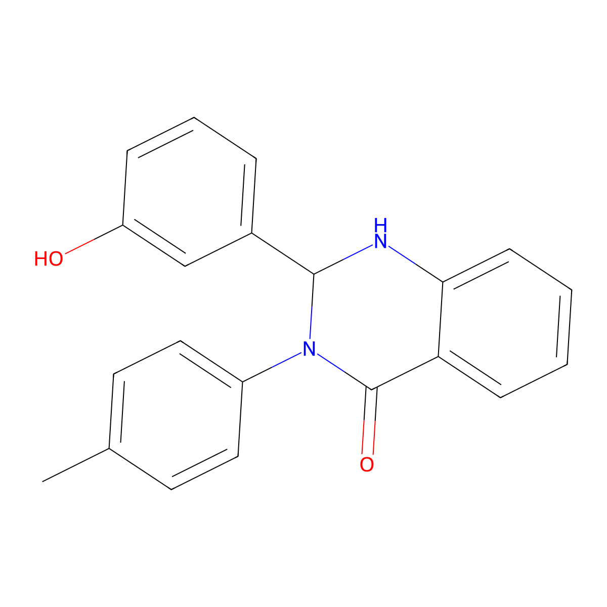 2-(3-Hydroxyphenyl)-3-(4-methylphenyl)-1,2-dihydroquinazolin-4-one molecular structure, CAS 361186-96-1