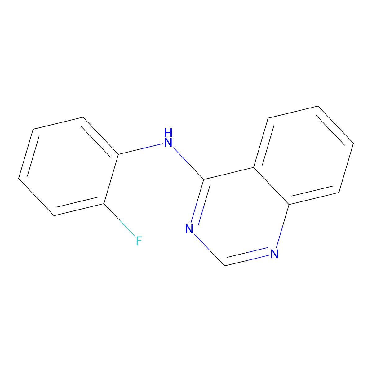N-(2-Fluorophenyl)quinazolin-4-amine molecular structure, CAS 361187-50-0