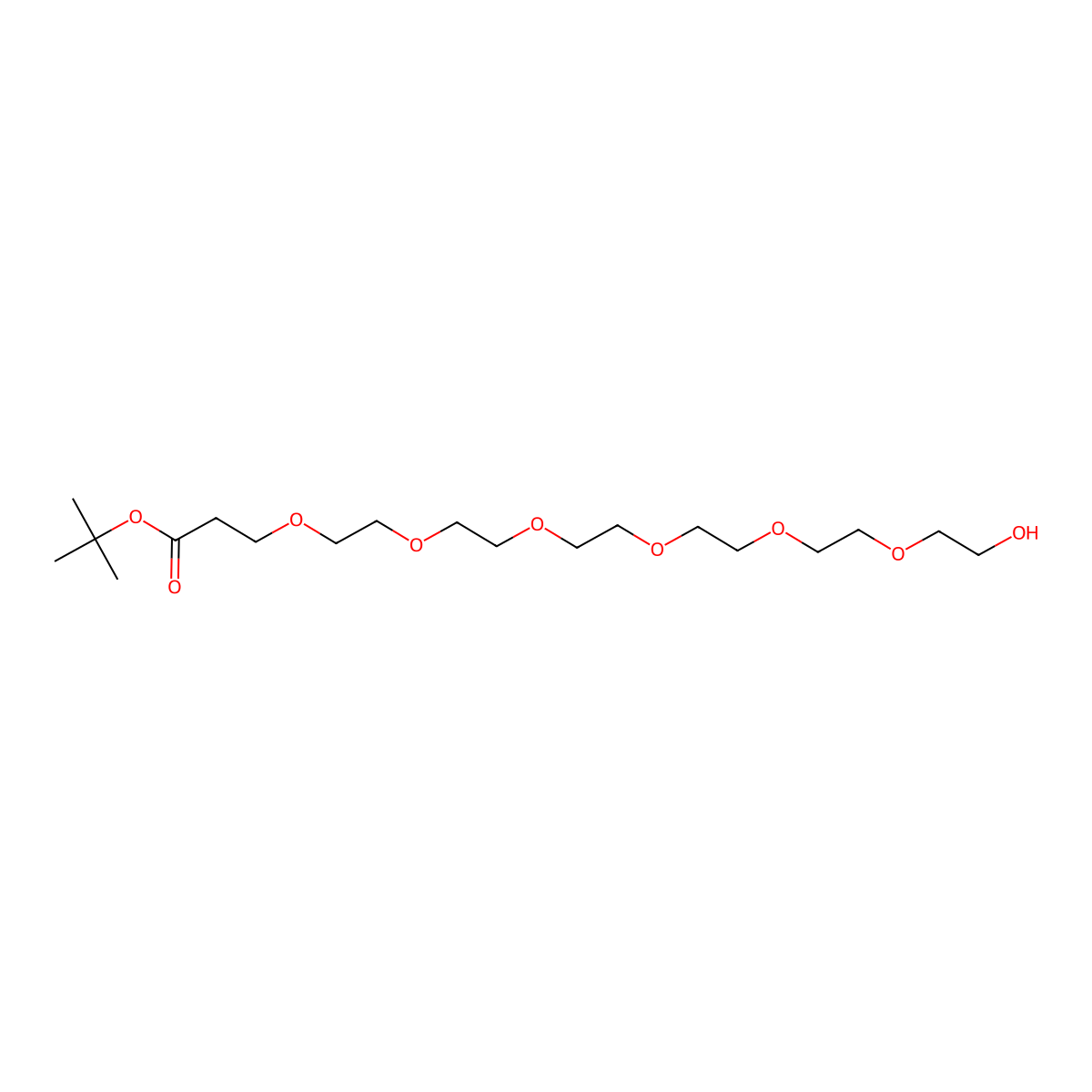 Hydroxy-PEG6-t-butyl ester molecular structure, CAS 361189-64-2