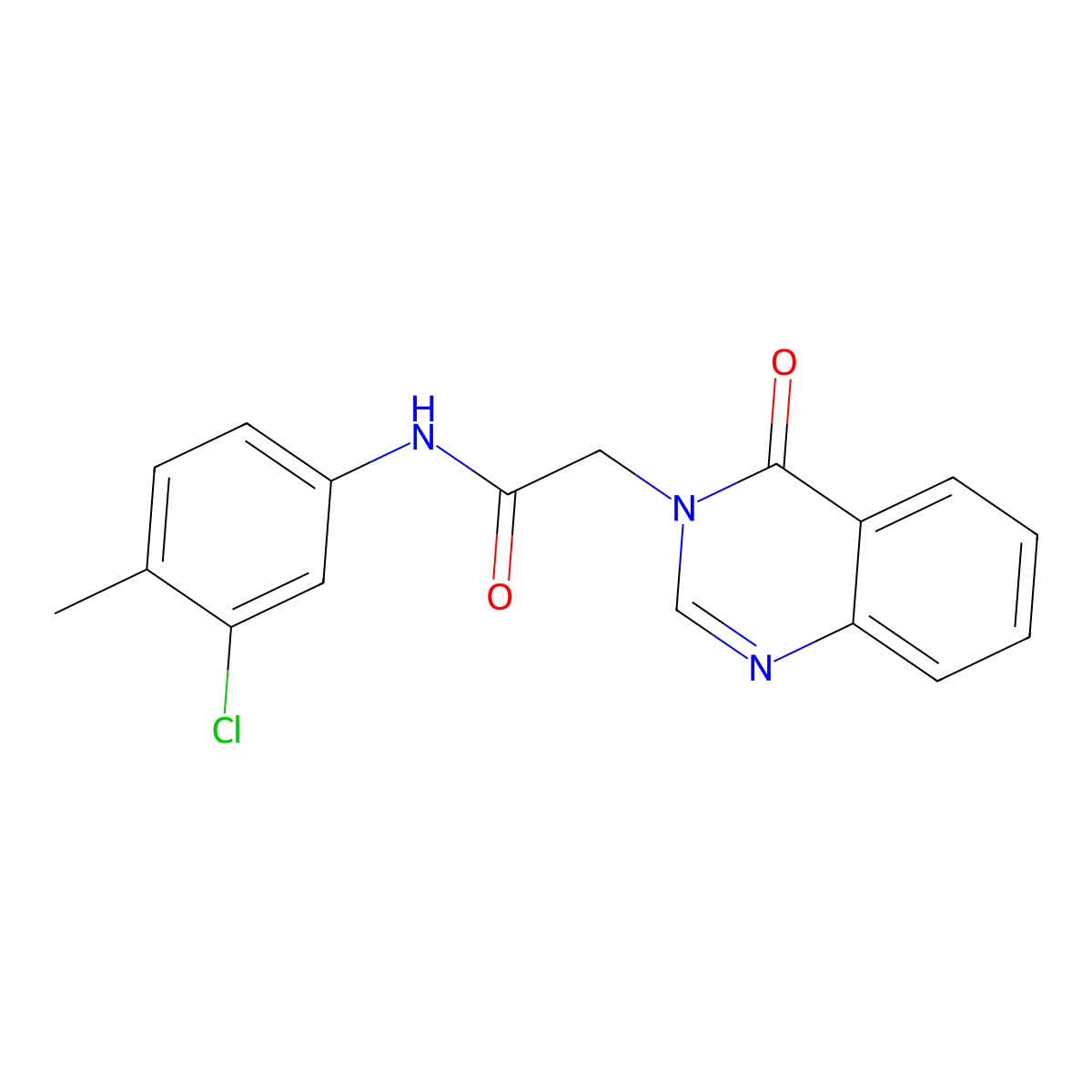 N-(3-chloro-4-methylphenyl)-2-(4-oxoquinazolin-3-yl)acetamide molecular structure, CAS 361189-76-6