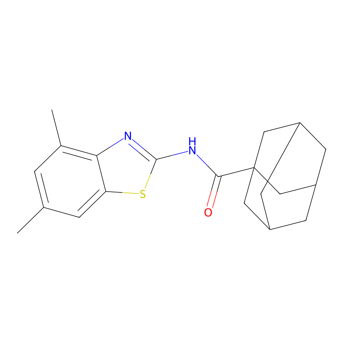 N-(4,6-dimethyl-1,3-benzothiazol-2-yl)adamantane-1-carboxamide molecular structure, CAS 361190-58-1