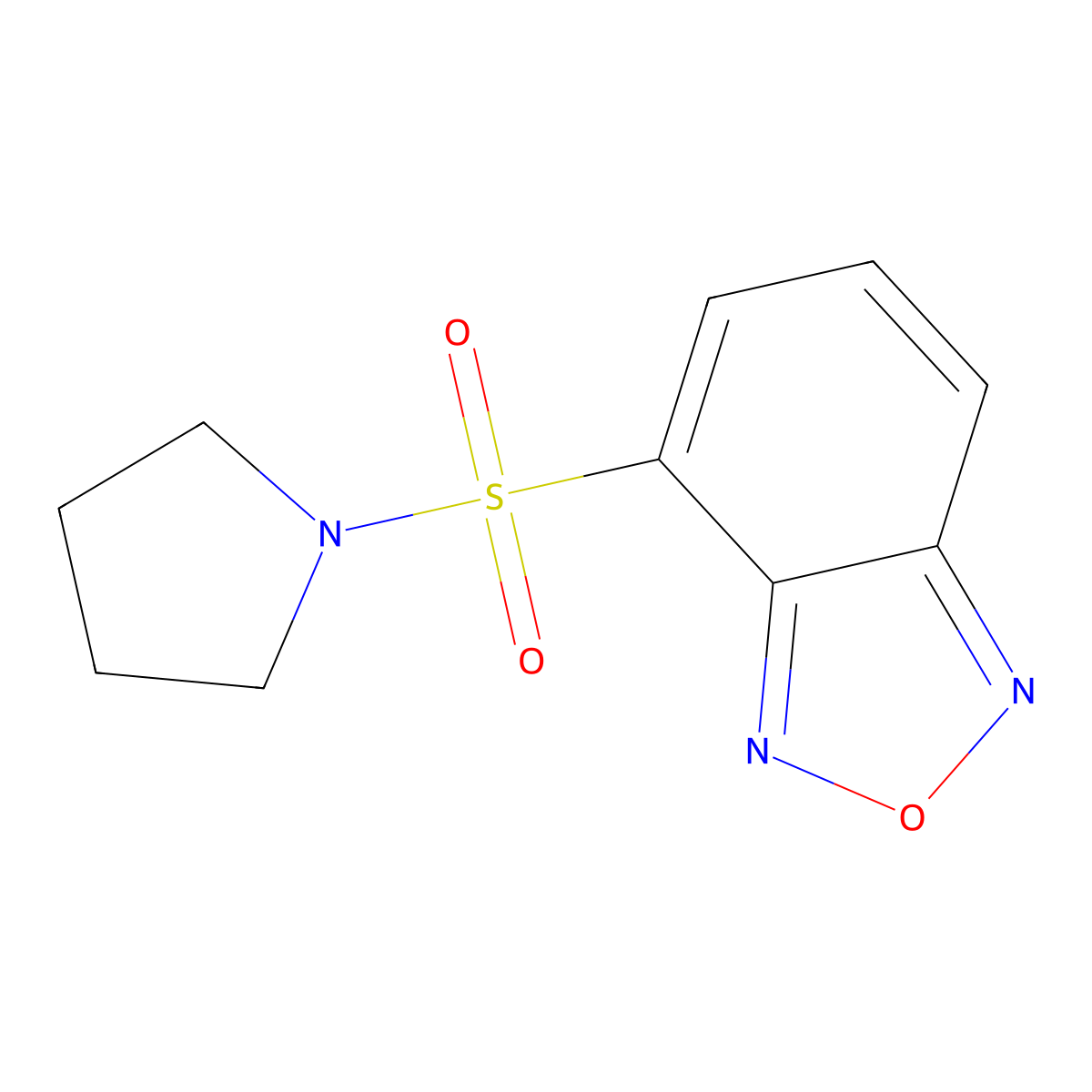 4-Pyrrolidin-1-ylsulfonyl-2,1,3-benzoxadiazole molecular structure, CAS 361190-63-8