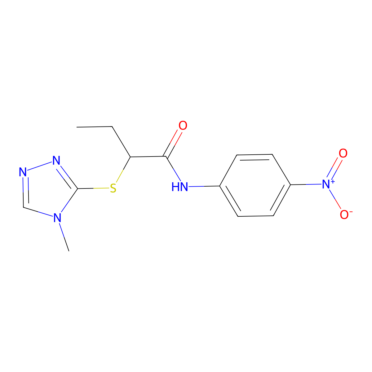 2-[(4-methyl-1,2,4-triazol-3-yl)sulfanyl]-N-(4-nitrophenyl)butanamide molecular structure, CAS 361193-17-1