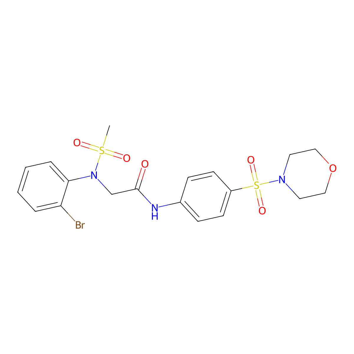 2-(2-bromo-N-methylsulfonylanilino)-N-(4-morpholin-4-ylsulfonylphenyl)acetamide molecular structure, CAS 361193-29-5