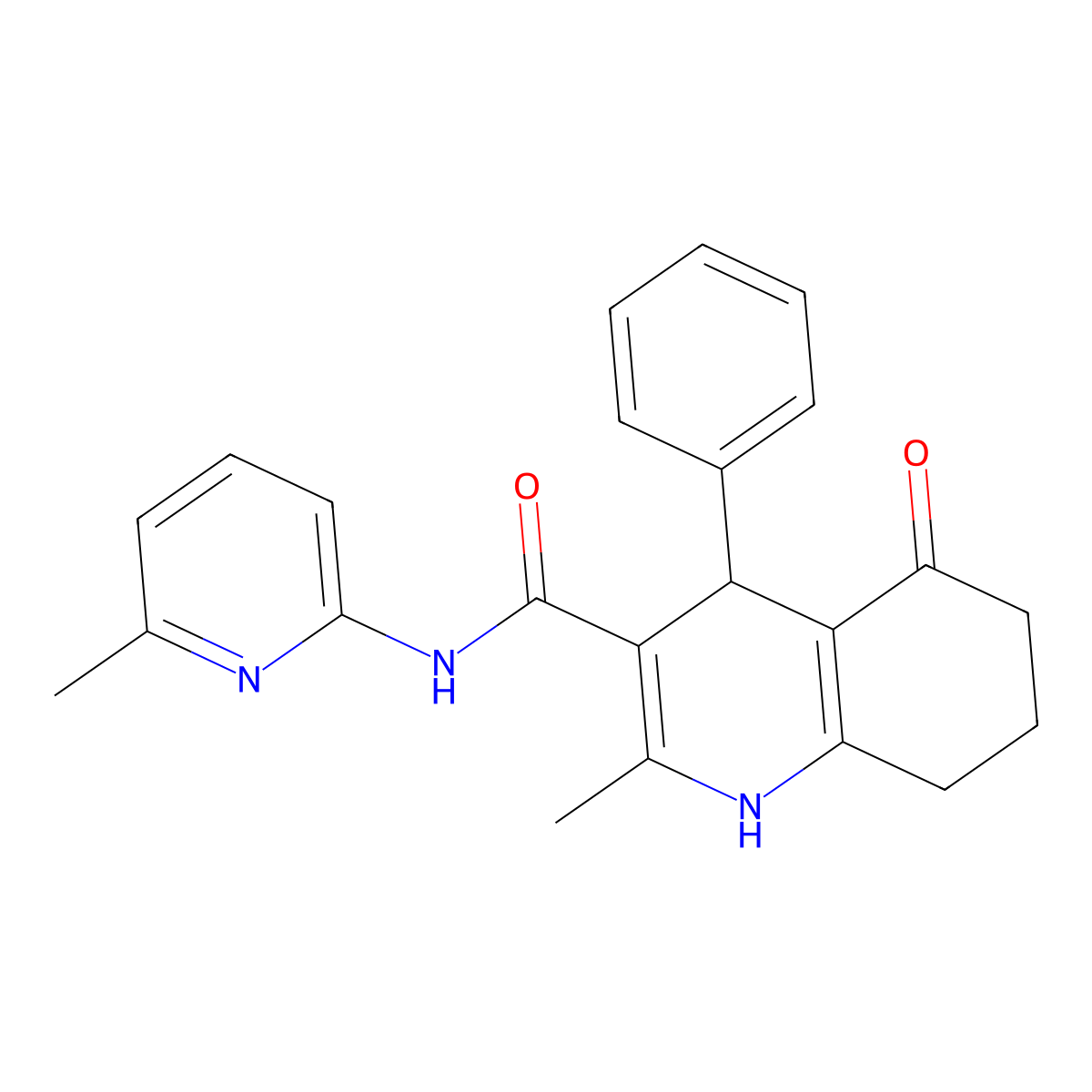 2-ME-N(6-ME-2-Pyridinyl)-5-oxo-4-PH-1,4,5,6,7,8-hexahydro-3-quinolinecarboxamide molecular structure, CAS 361193-45-5