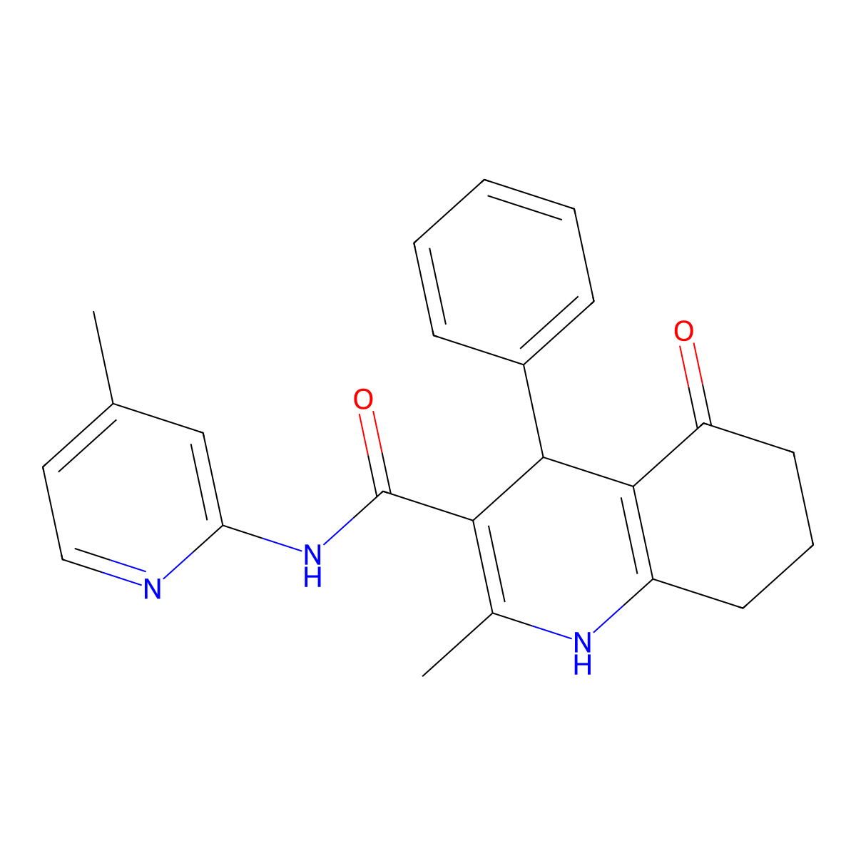 2-ME-N(4-ME-2-Pyridinyl)-5-oxo-4-PH-1,4,5,6,7,8-hexahydro-3-quinolinecarboxamide molecular structure, CAS 361193-46-6