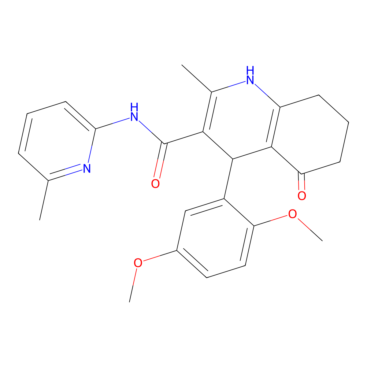 4-(2,5-Dimethoxyphenyl)-2-methyl-N-(6-methyl-2-pyridinyl)-5-oxo-1,4,5,6,7,8-hexahydro-3-quinolinecarboxamide molecular structure, CAS 361193-78-4