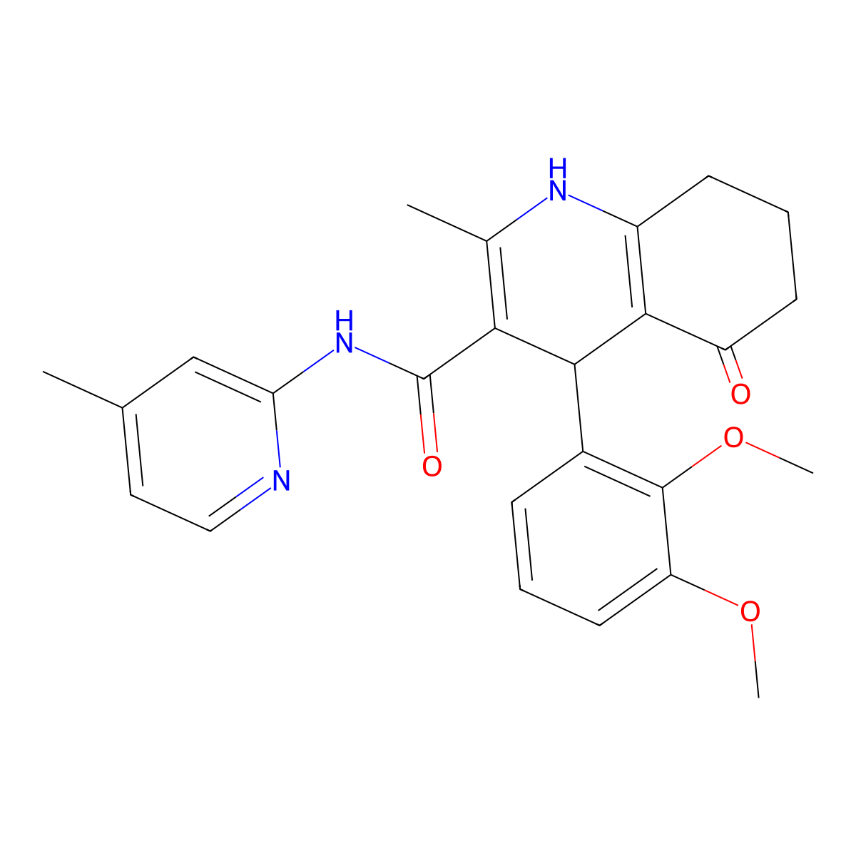 4-(2,3-dimethoxyphenyl)-2-methyl-N-(4-methylpyridin-2-yl)-5-oxo-1,4,5,6,7,8-hexahydroquinoline-3-carboxamide molecular structure, CAS 361193-93-3