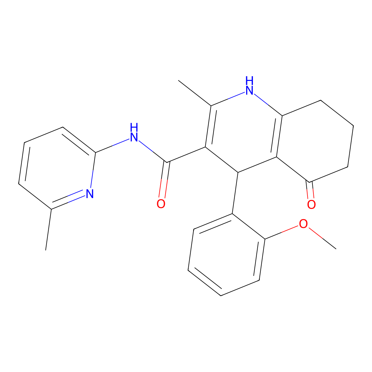 4-(2-Methoxyphenyl)-2-methyl-N-(6-methyl-2-pyridinyl)-5-oxo-1,4,5,6,7,8-hexahydro-3-quinolinecarboxamide molecular structure, CAS 361194-09-4