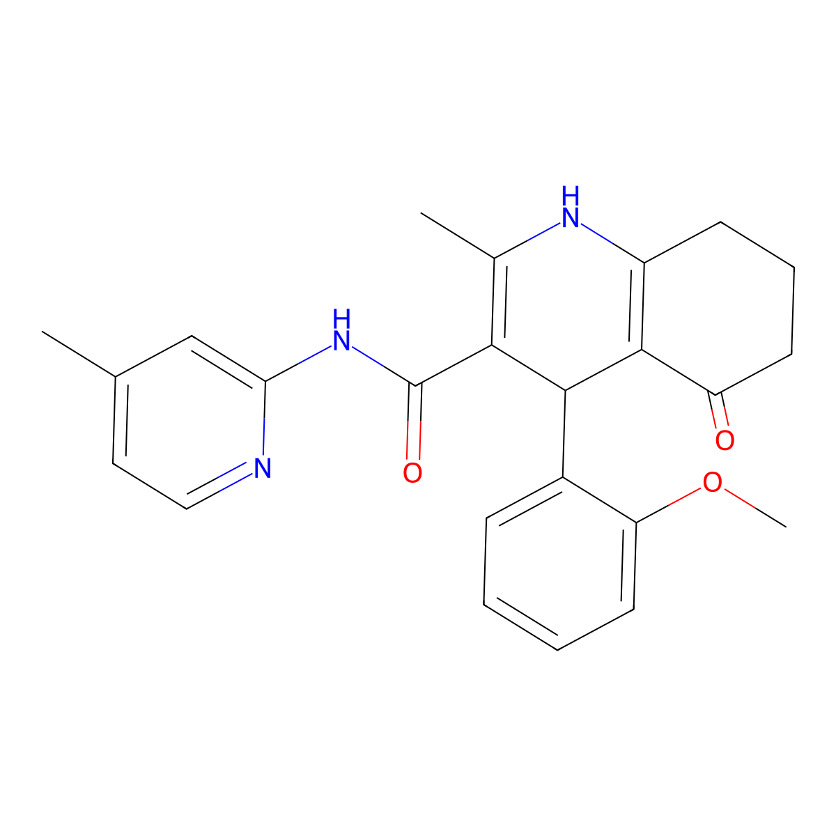 4-(2-Methoxyphenyl)-2-methyl-N-(4-methyl-2-pyridinyl)-5-oxo-1,4,5,6,7,8-hexahydro-3-quinolinecarboxamide molecular structure, CAS 361194-11-8