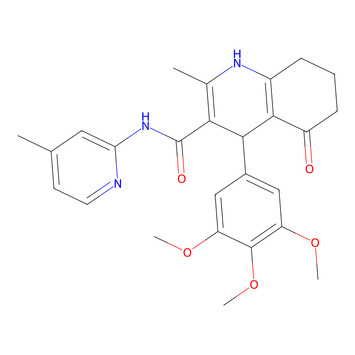 2-methyl-N-(4-methylpyridin-2-yl)-5-oxo-4-(3,4,5-trimethoxyphenyl)-1,4,5,6,7,8-hexahydroquinoline-3-carboxamide molecular structure, CAS 361195-51-9