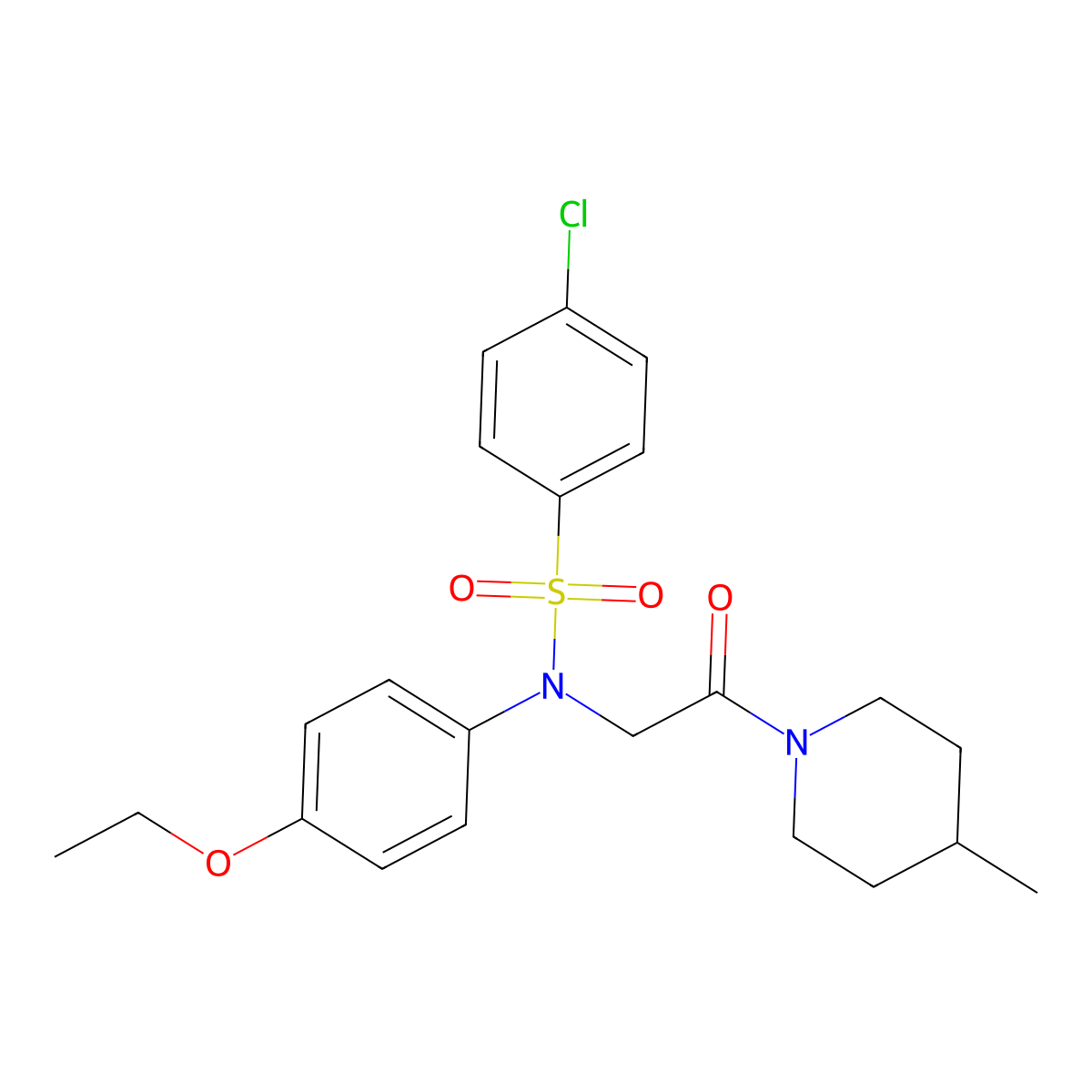 4-chloro-N-(4-ethoxyphenyl)-N-[2-(4-methylpiperidin-1-yl)-2-oxoethyl]benzenesulfonamide molecular structure, CAS 361197-52-6