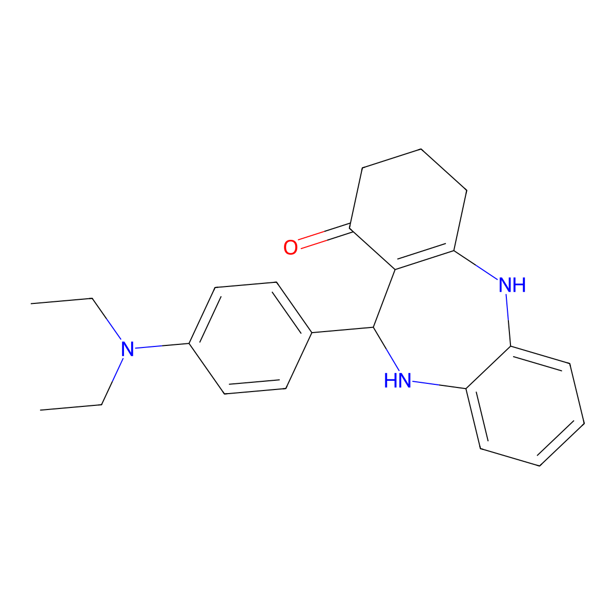 6-[4-(Diethylamino)phenyl]-5,6,8,9,10,11-hexahydrobenzo[b][1,4]benzodiazepin-7-one molecular structure, CAS 361197-67-3