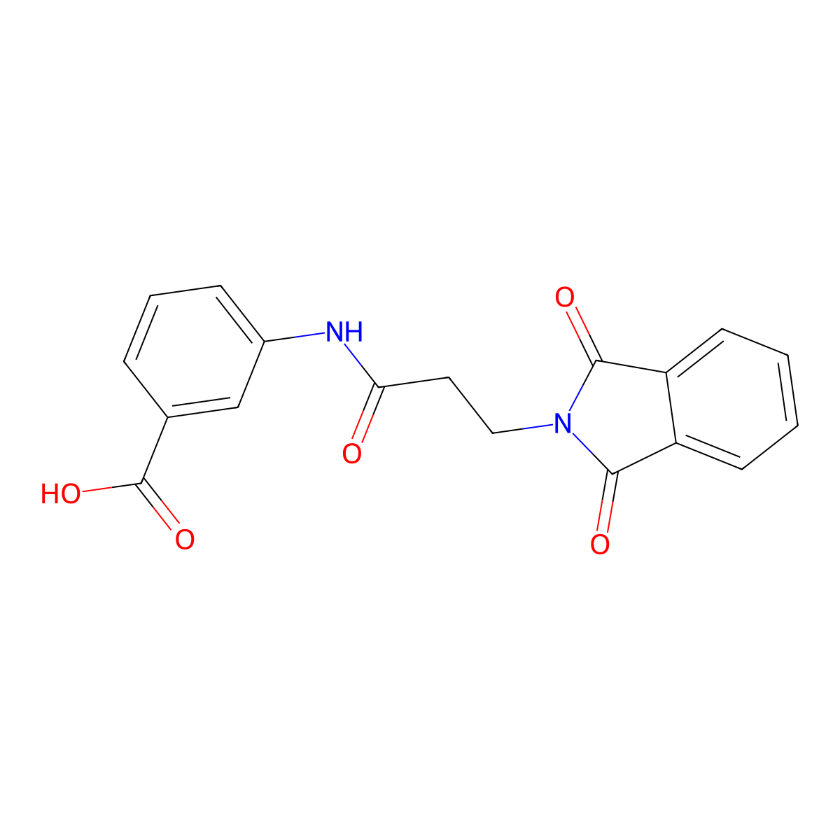 3-{[3-(1,3-dioxo-1,3-dihydro-2H-isoindol-2-yl)propanoyl]amino}benzoic acid molecular structure, CAS 361198-12-1