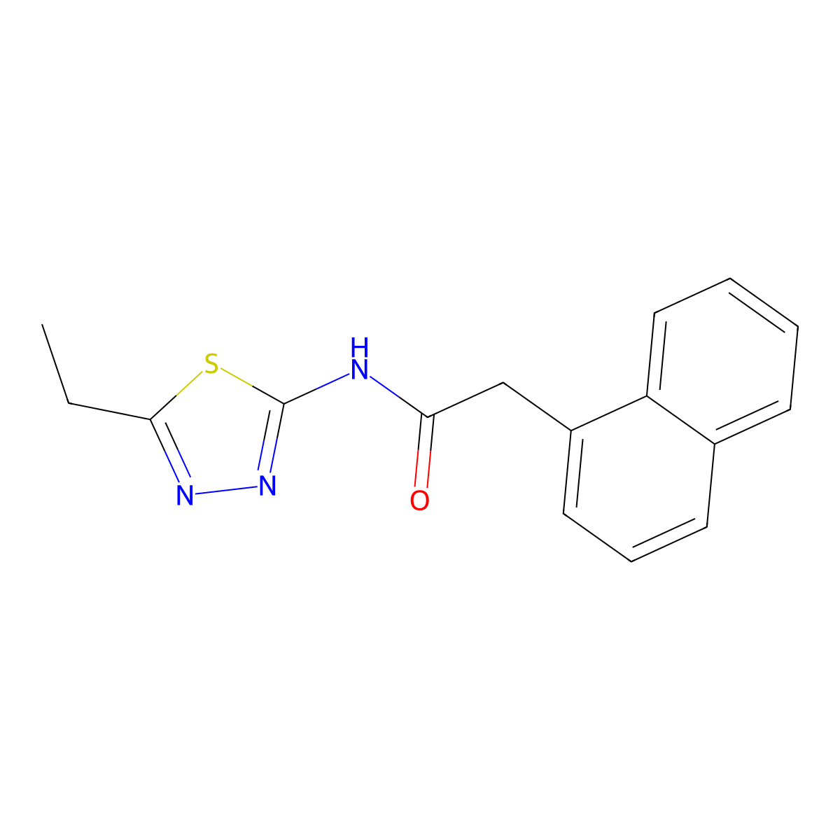 N-(5-ethyl-1,3,4-thiadiazol-2-yl)-2-(naphthalen-1-yl)acetamide molecular structure, CAS 361198-14-3