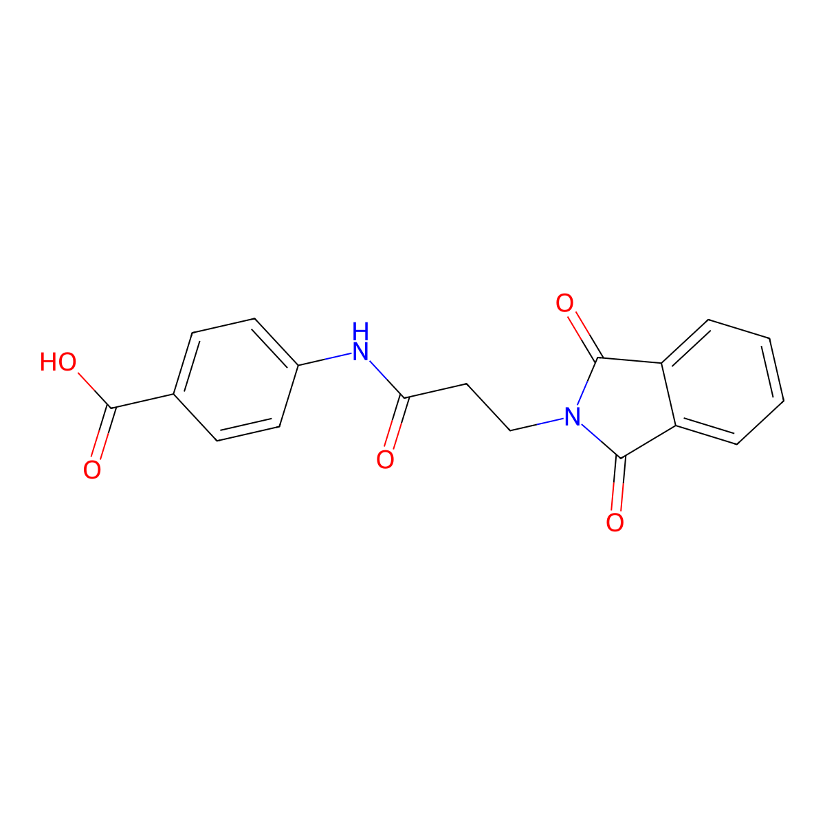 4-{[3-(1,3-dioxo-1,3-dihydro-2H-isoindol-2-yl)propanoyl]amino}benzoic acid molecular structure, CAS 361198-18-7