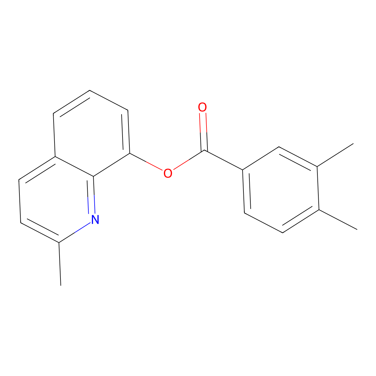 2-Methylquinolin-8-yl 3,4-dimethylbenzoate molecular structure, CAS 361198-23-4