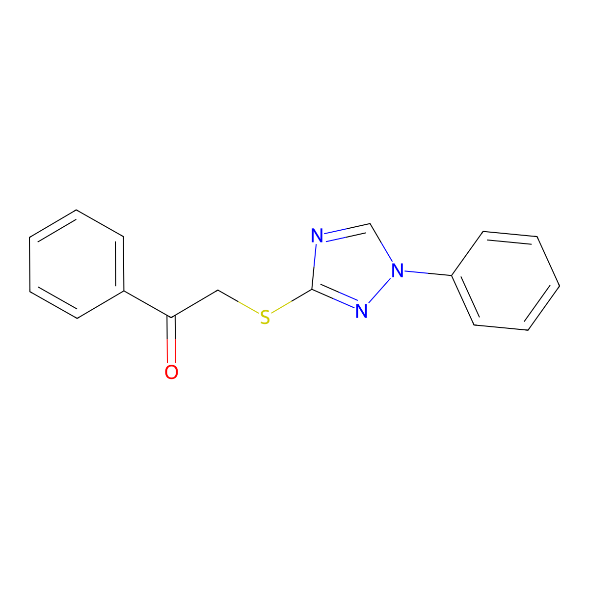 1-Phenyl-2-[(1-phenyl-1,2,4-triazol-3-yl)sulfanyl]ethanone molecular structure, CAS 361198-67-6