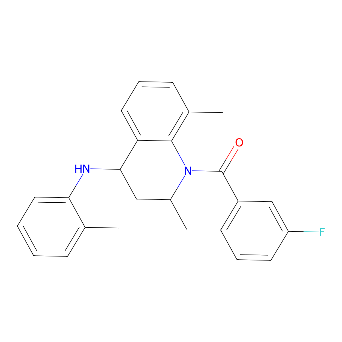 {2,8-dimethyl-4-[(2-methylphenyl)amino]-3,4-dihydroquinolin-1(2H)-yl}(3-fluorophenyl)methanone molecular structure, CAS 361199-07-7