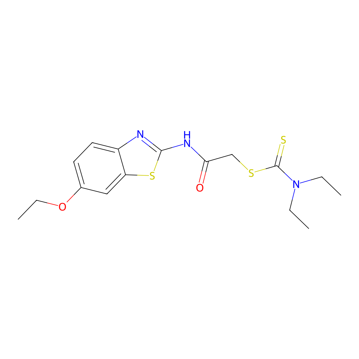 [2-[(6-ethoxy-1,3-benzothiazol-2-yl)amino]-2-oxoethyl] N,N-diethylcarbamodithioate molecular structure, CAS 361199-09-9