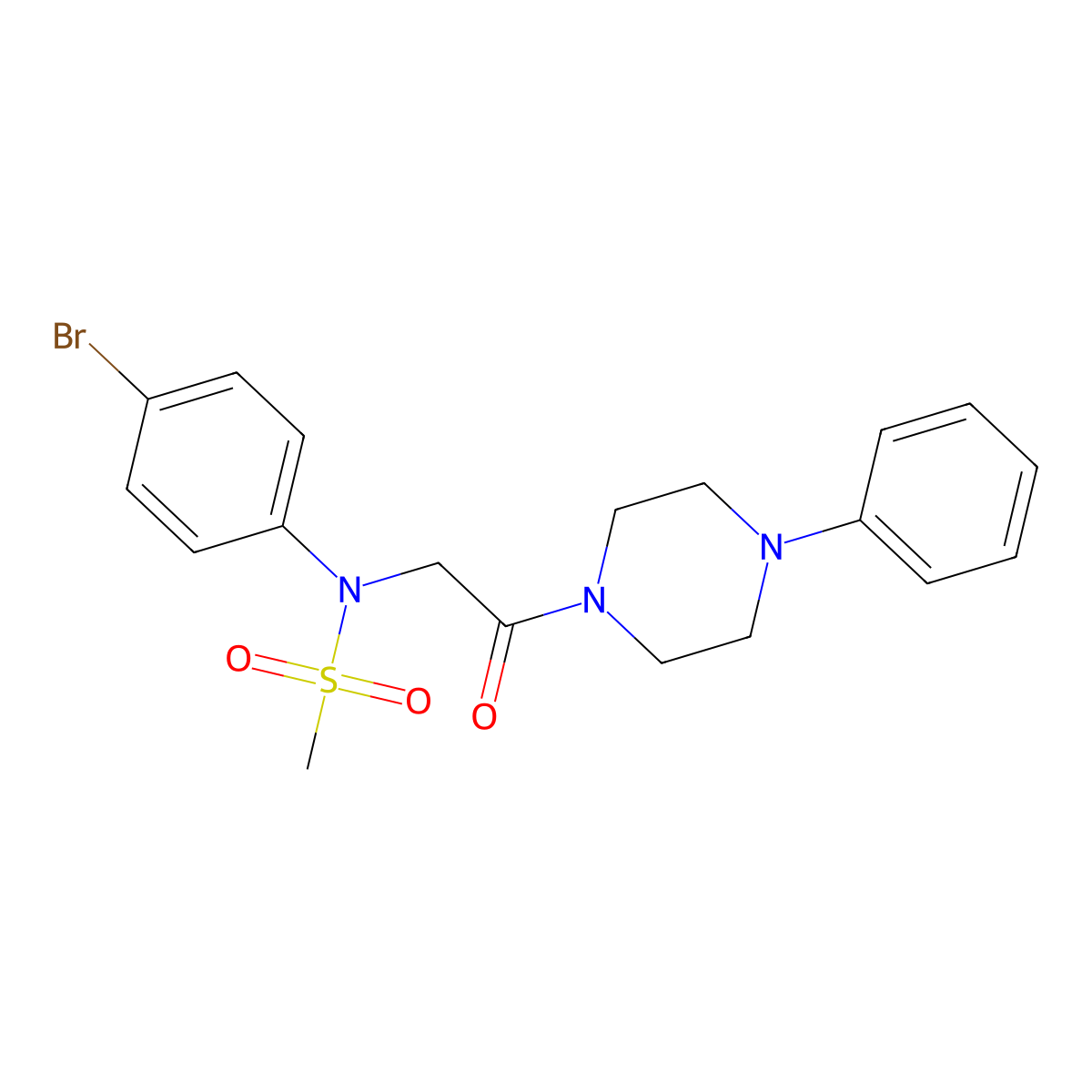 N-(4-bromophenyl)-N-[2-oxo-2-(4-phenylpiperazin-1-yl)ethyl]methanesulfonamide molecular structure, CAS 361199-66-8