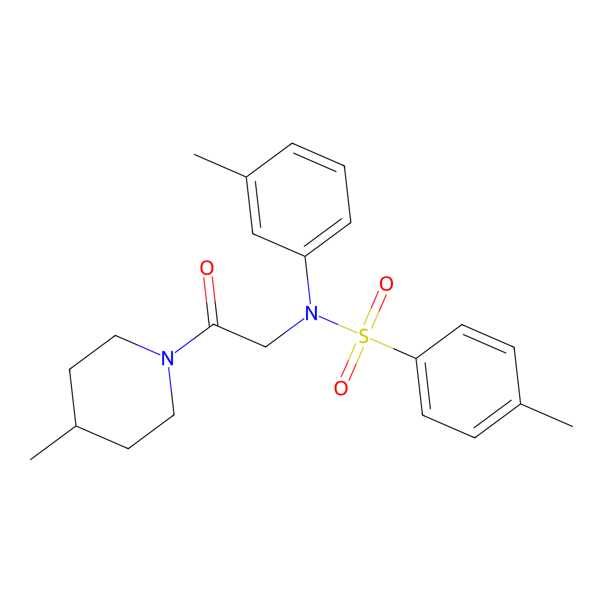 4-methyl-N-(3-methylphenyl)-N-[2-(4-methylpiperidin-1-yl)-2-oxoethyl]benzenesulfonamide molecular structure, CAS 361199-79-3